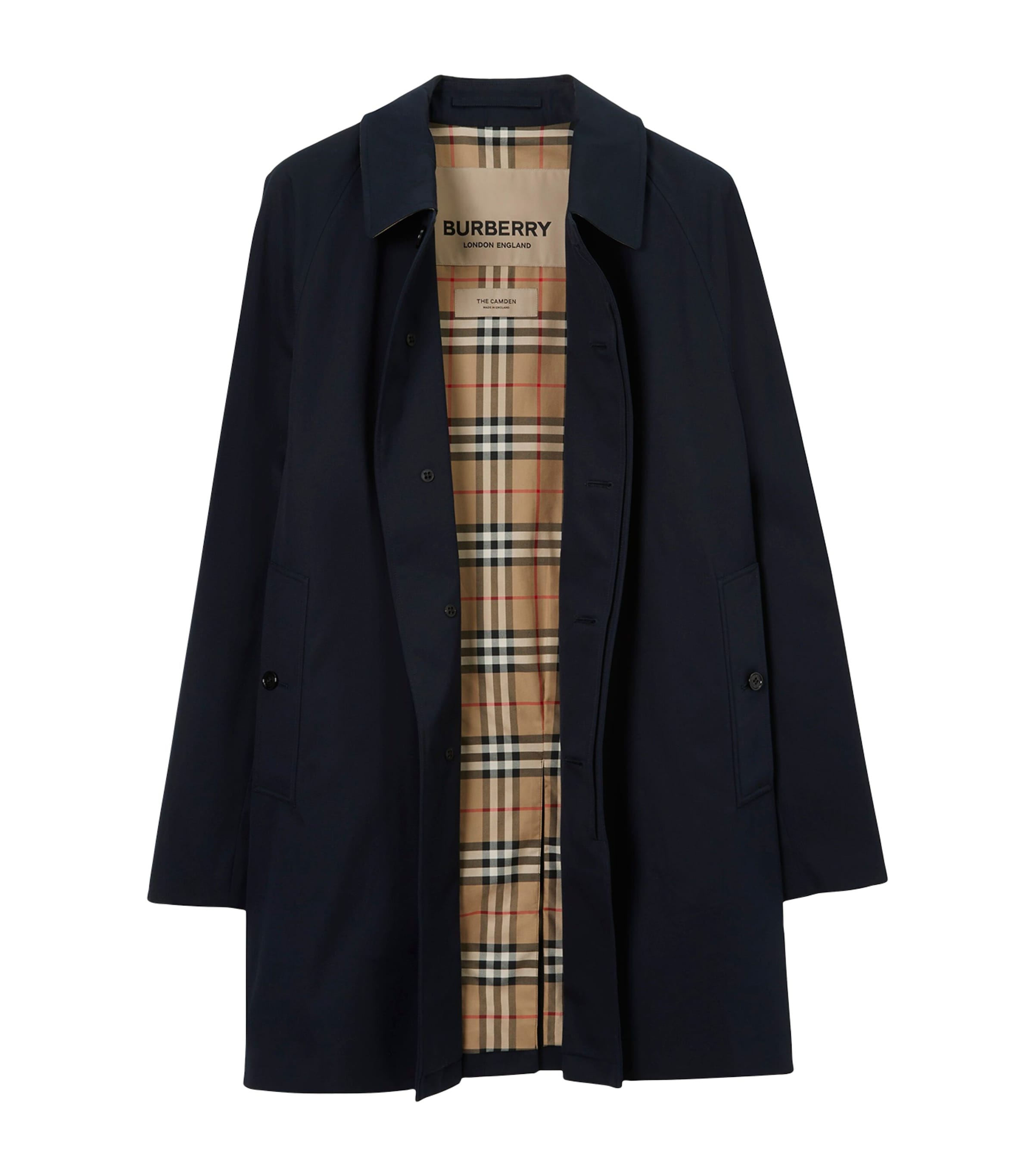 Burberry Blue Short Camden Heritage Car Coat