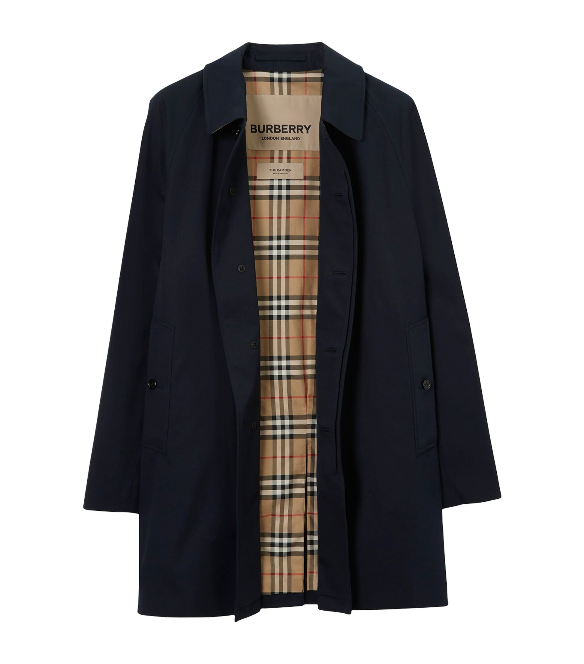 Burberry Blue Short Camden Heritage Car Coat