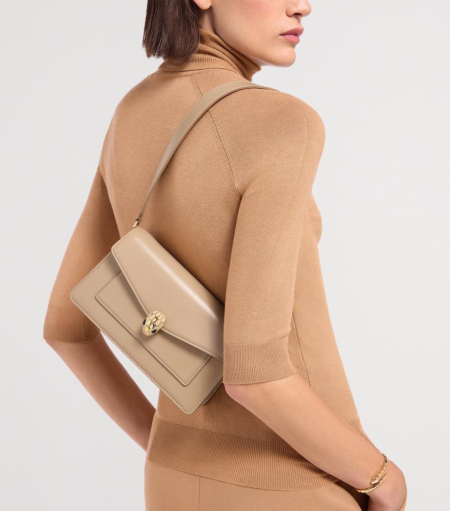 Bvlgari Beige Leather Serpenti Forever Cross-Body Bag