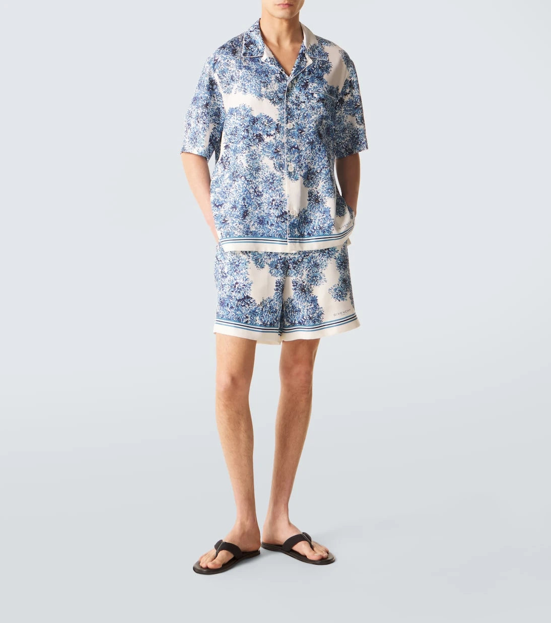 Givenchy - Couture Seam printed silk twill shorts
