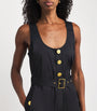 L'Agence Black Belted Branca Jumpsuit
