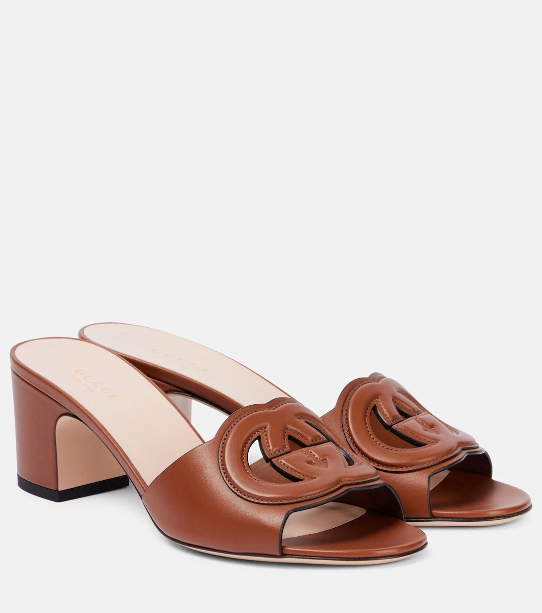 Gucci - Interlocking G leather mules