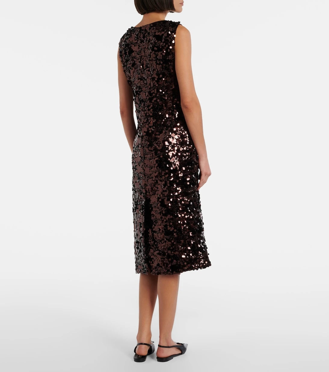 Ganni - Bow-detail sequined midi dress