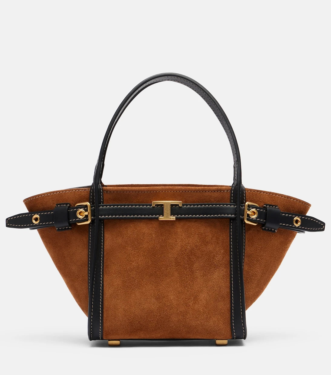 Tod's - T Signature Mini suede top-handle bag
