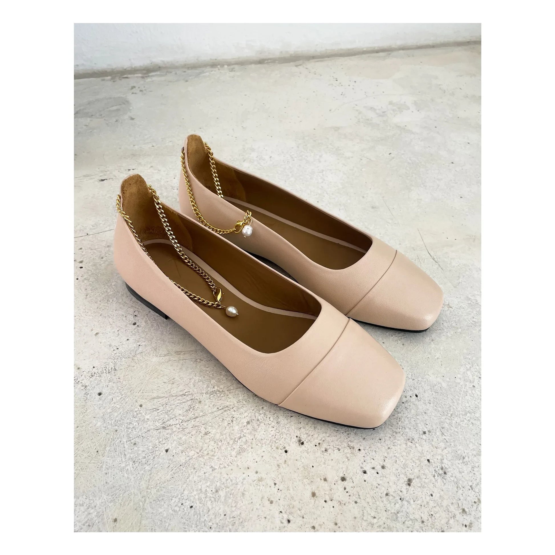Lachoix - Leather ballerinas | Nude