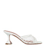 White Leather Lupita Net Mules 70