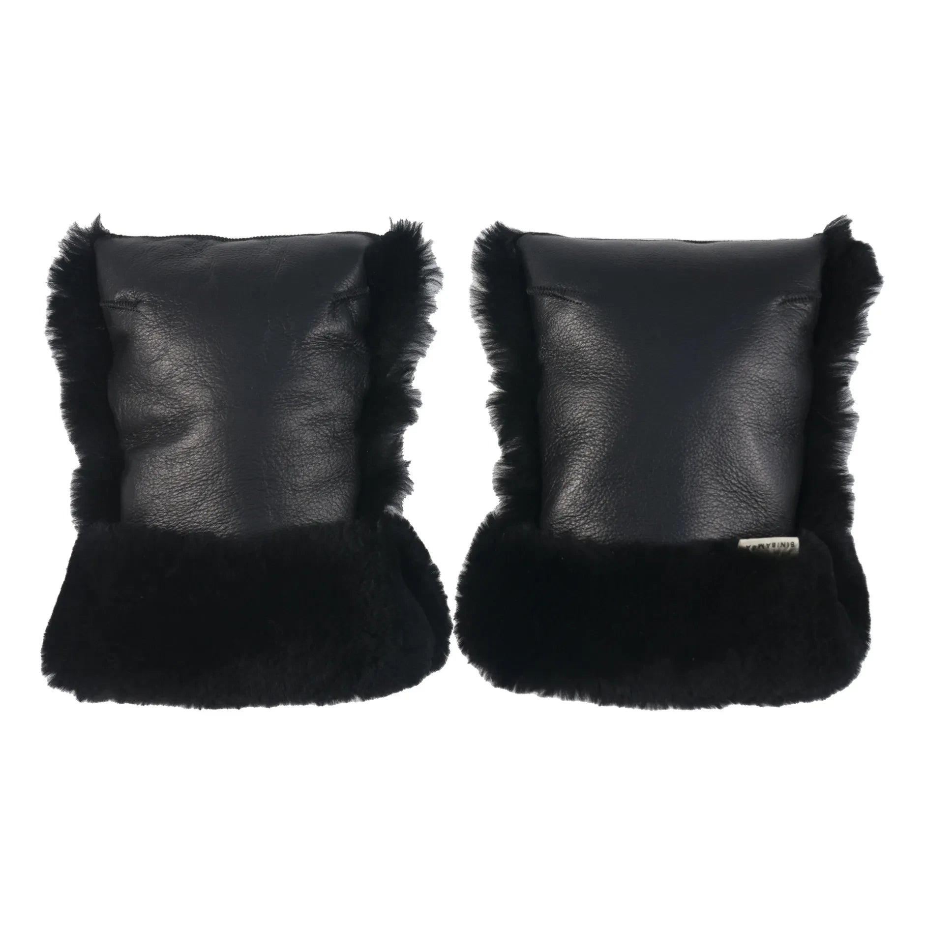 BINIBAMBA - Lambskin stroller mittens | Black