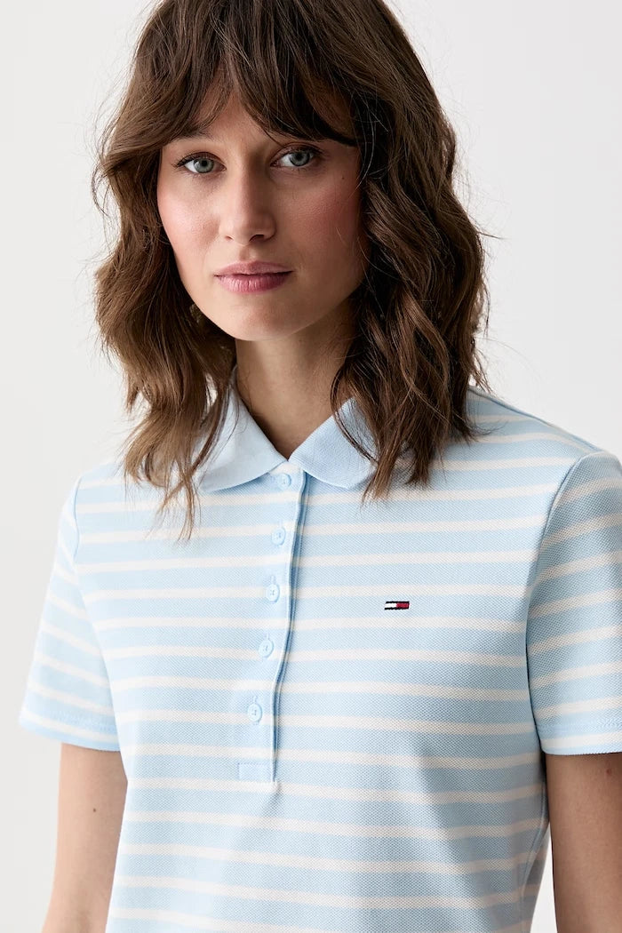 Tommy Jeans тениска с яка дамска от памук
