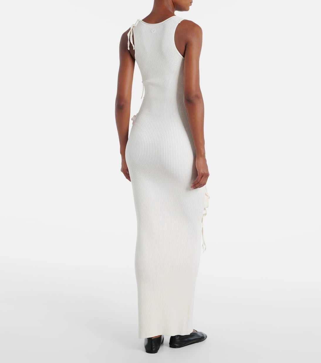 Coperni - Floral-appliqué ribbed-knit maxi dress