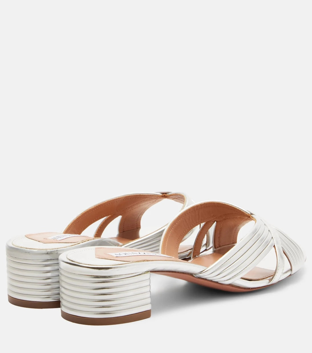 Aquazzura - Sundance metallic leather sandals