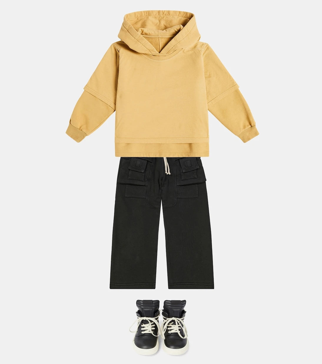 Rick Owens Kids - حذاء رياضي Geobasket عالي الرقبة من الجلد