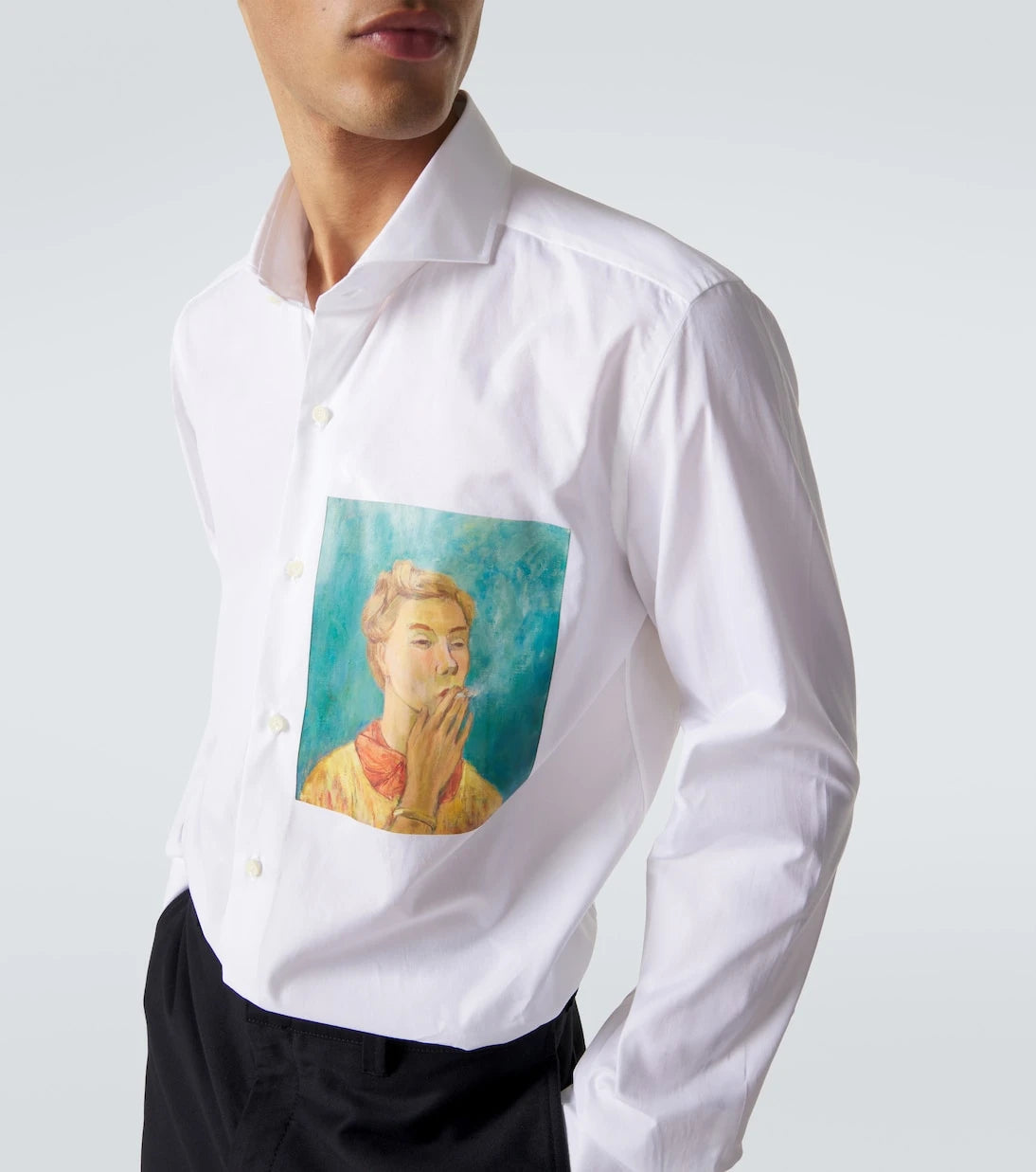 Junya Watanabe - x Luigi Borrelli printed cotton shirt