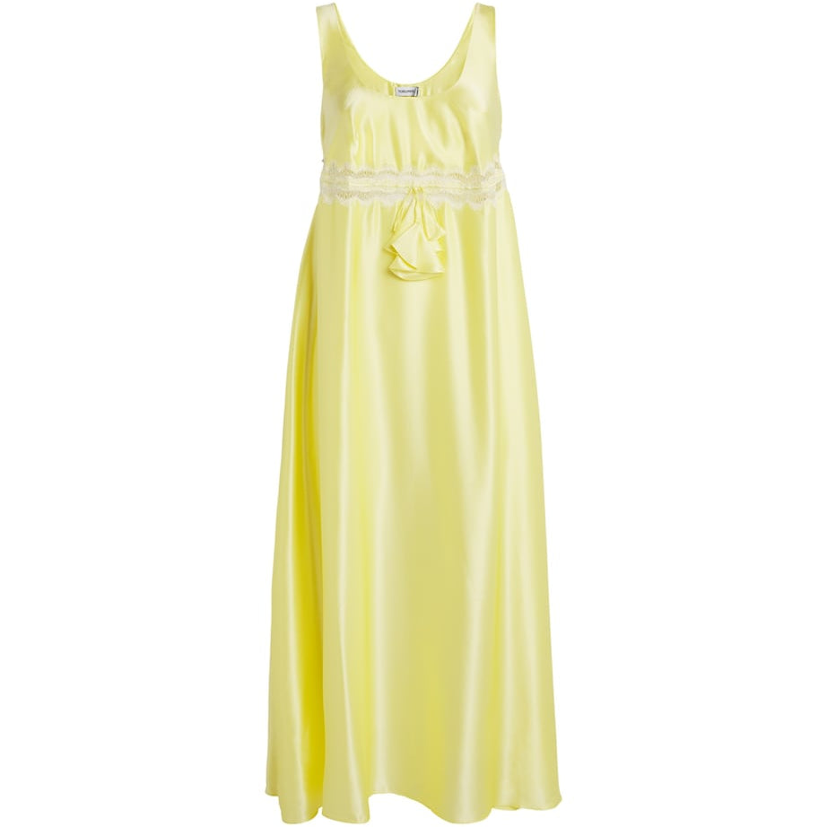 Silk Lace-Trim Carmen Nightdress BUTTERMILK/WHIT