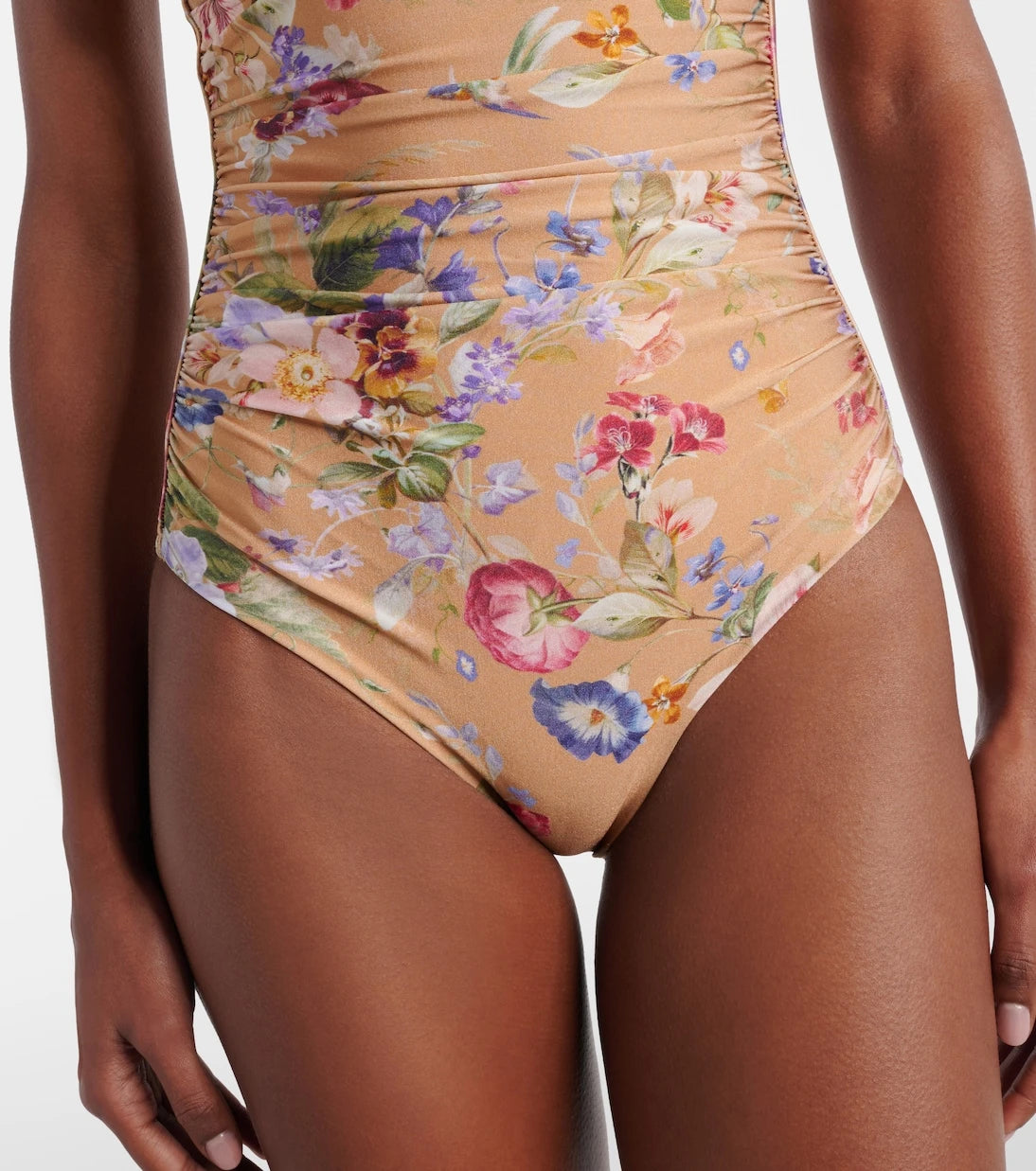Zimmermann - Patience floral halterneck swimsuit
