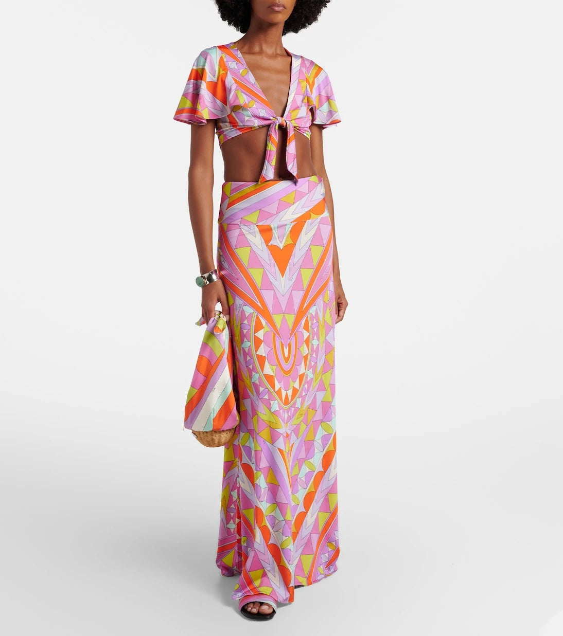 Pucci - Angoli jersey satin crop top