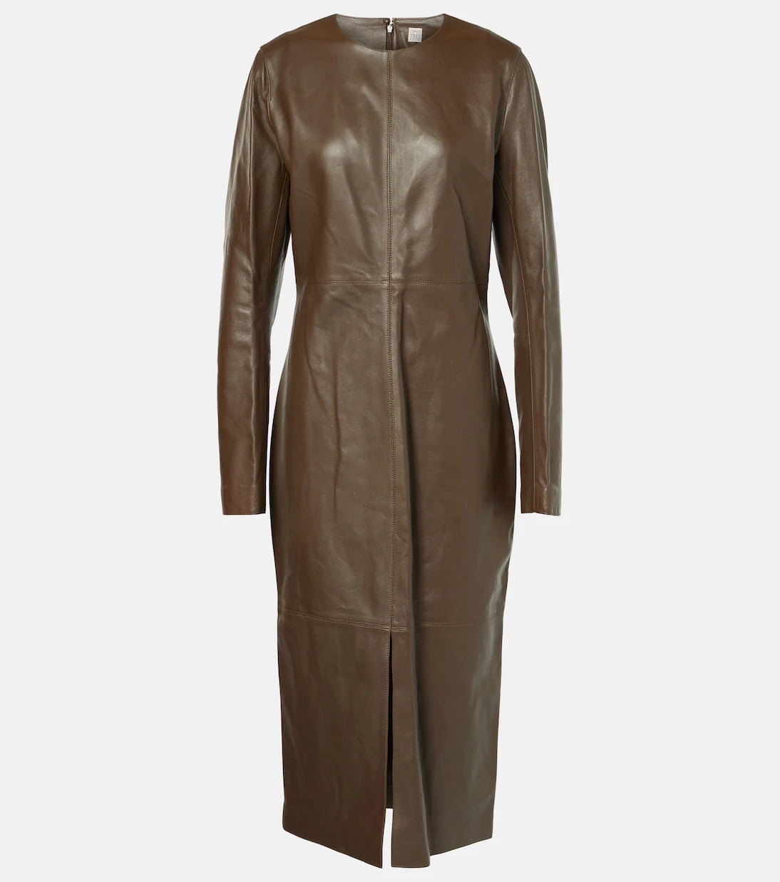 Toteme - Paneled leather midi dress