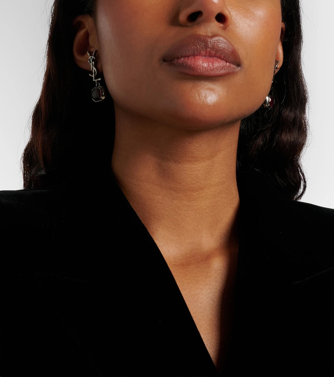 Saint Laurent - Cassandre embellished drop earrings