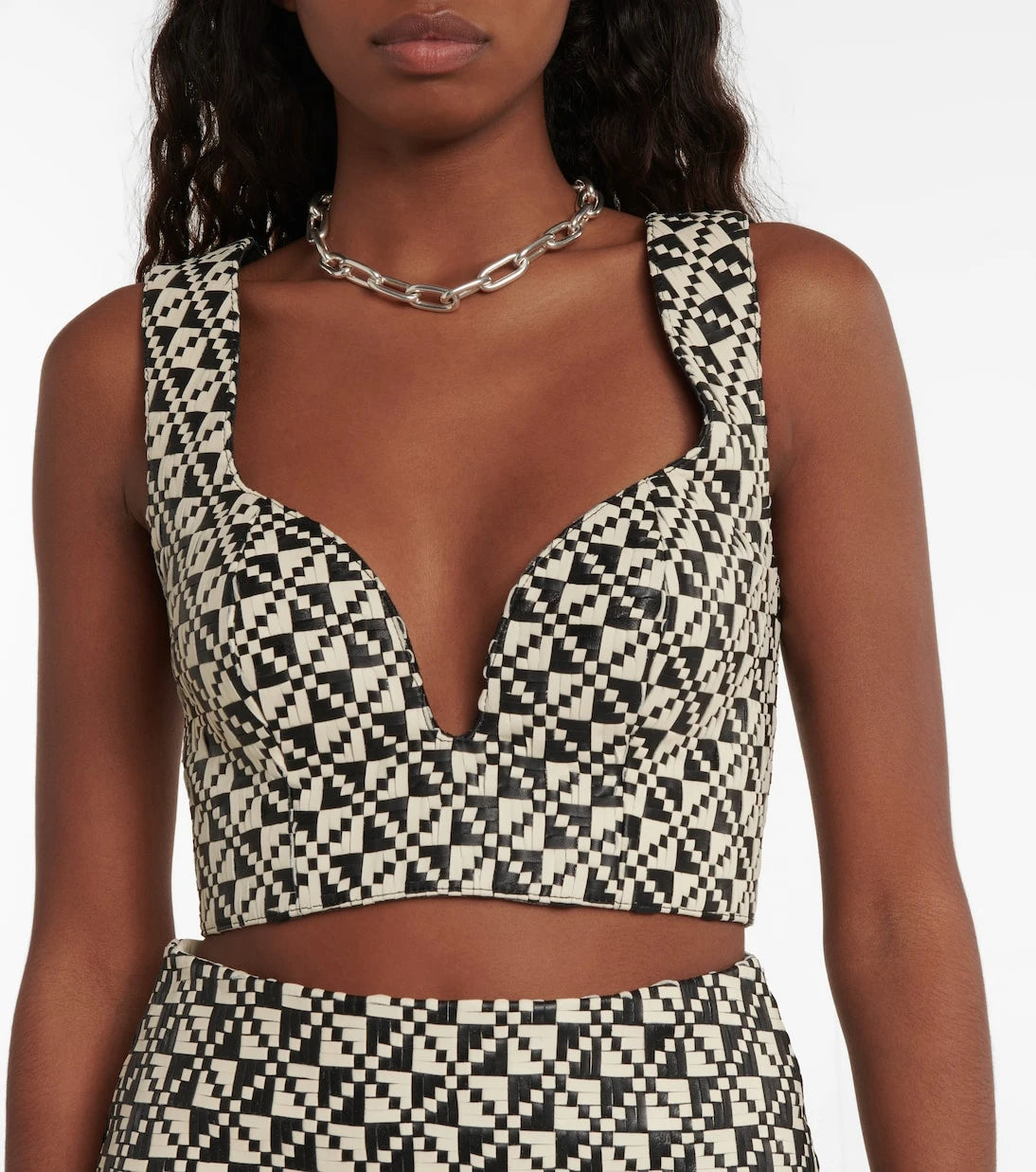 Dodo Bar Or - Leather crop top