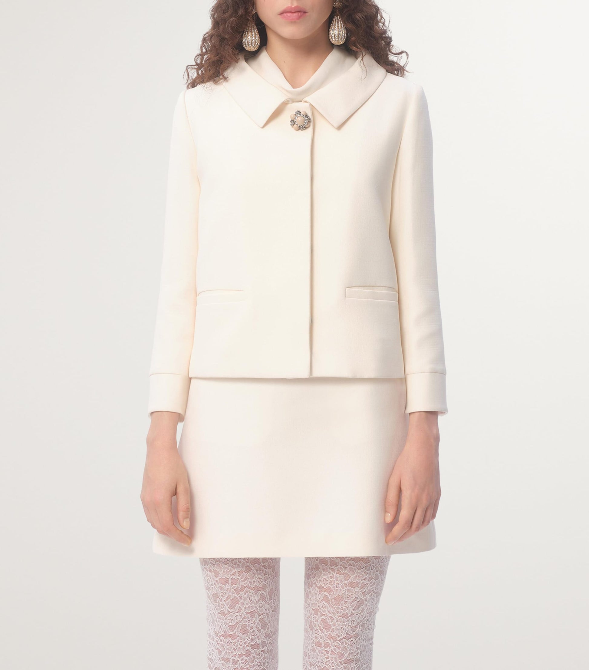 Valentino Ivory Wool-Silk Coat
