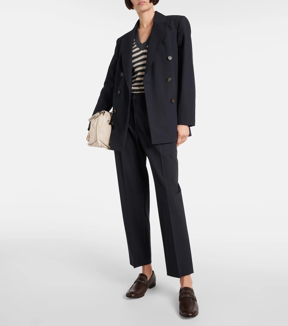 Brunello Cucinelli - Double-breasted wool-blend blazer