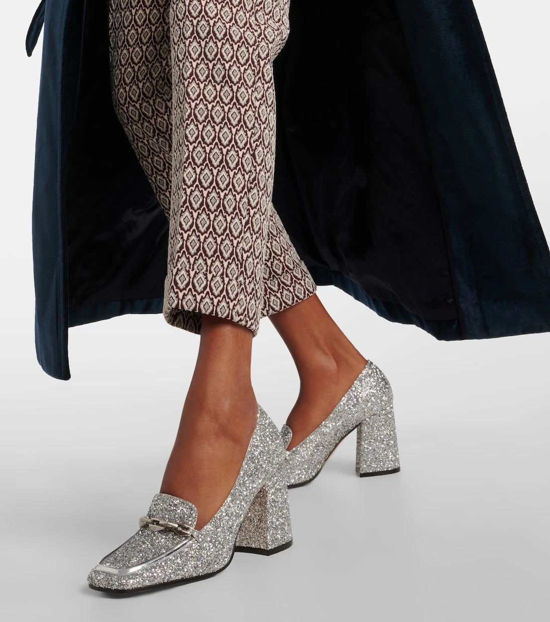 Jimmy Choo - Diamond Tilda 85 glitter loafer pumps