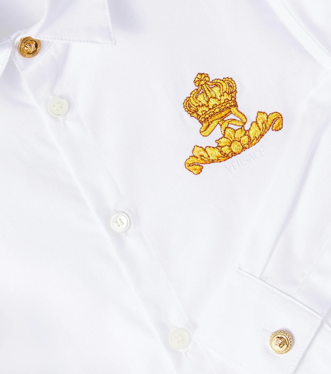 Versace Kids - Barocco Crown cotton Oxford shirt