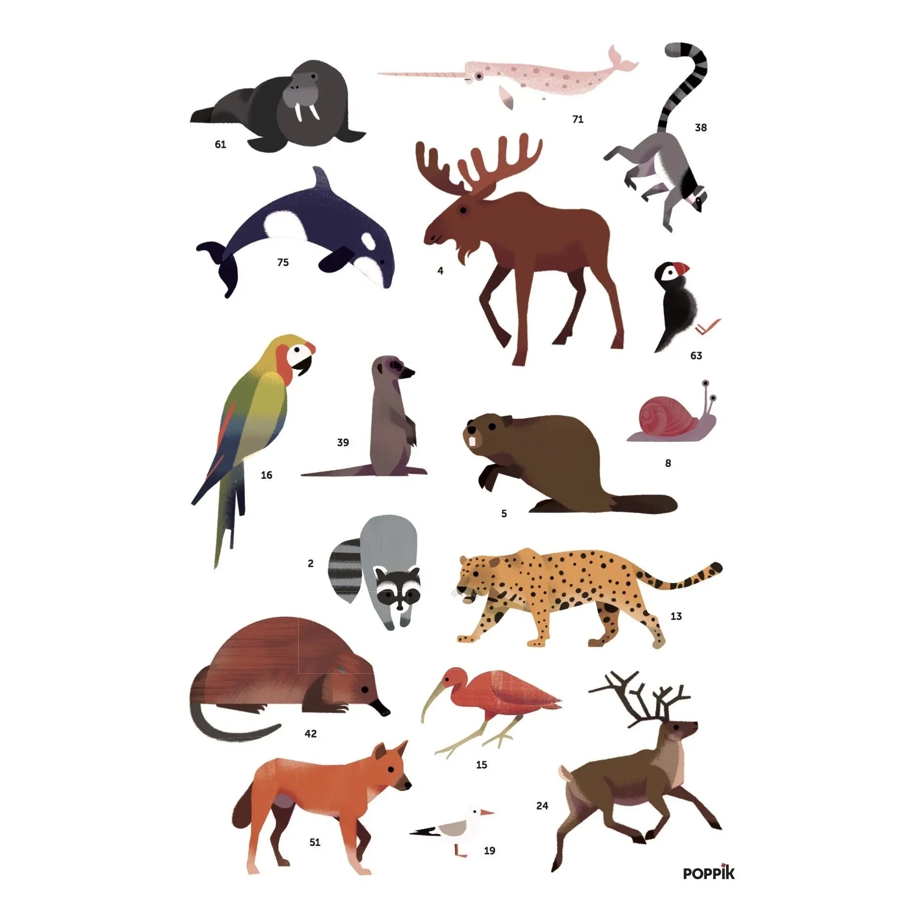 Poppik - Animals Poster + Stickers