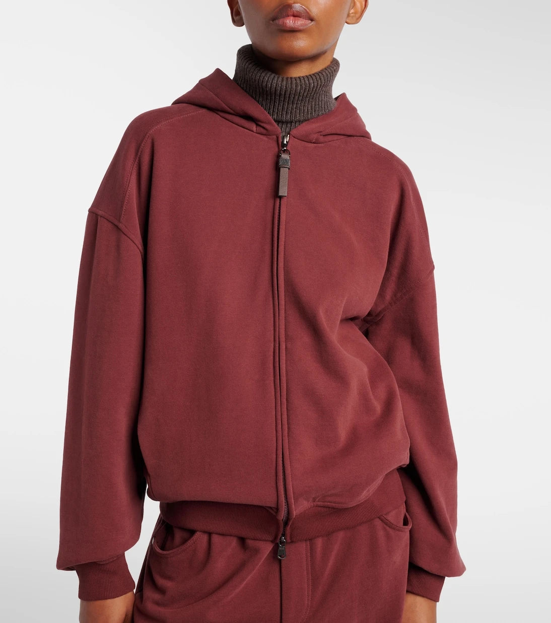 Brunello Cucinelli - Monili cotton jersey zip-up hoodie
