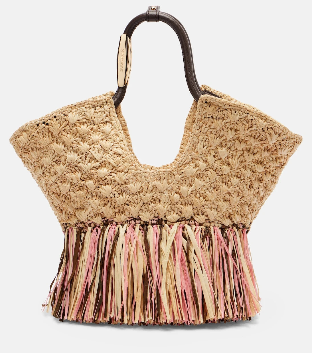 Zimmermann - Goldentime Small raffia tote bag