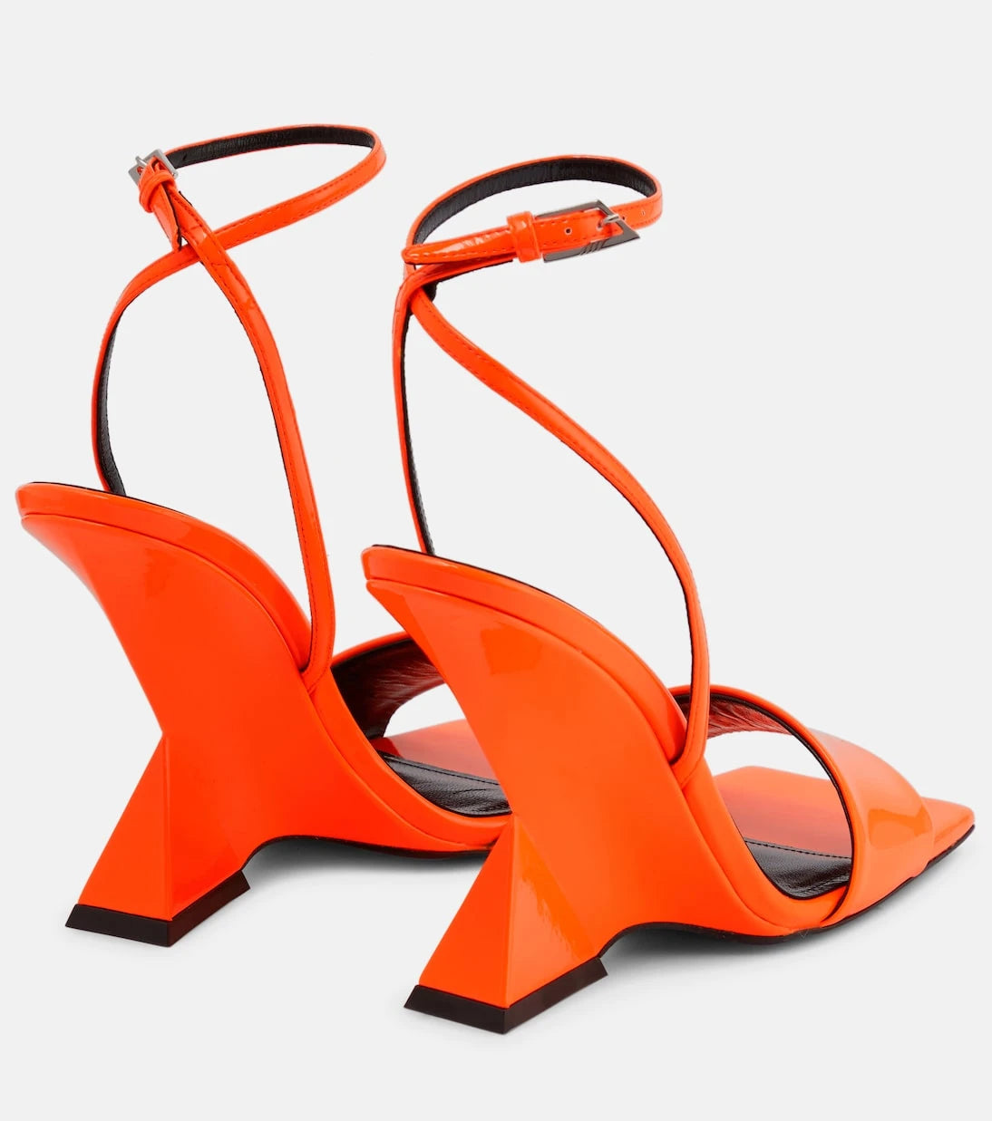 The Attico - Cheope patent leather wedge sandals