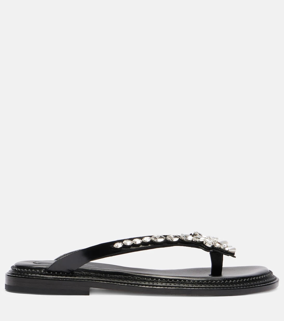 Simone Rocha - Embellished leather thong sandals