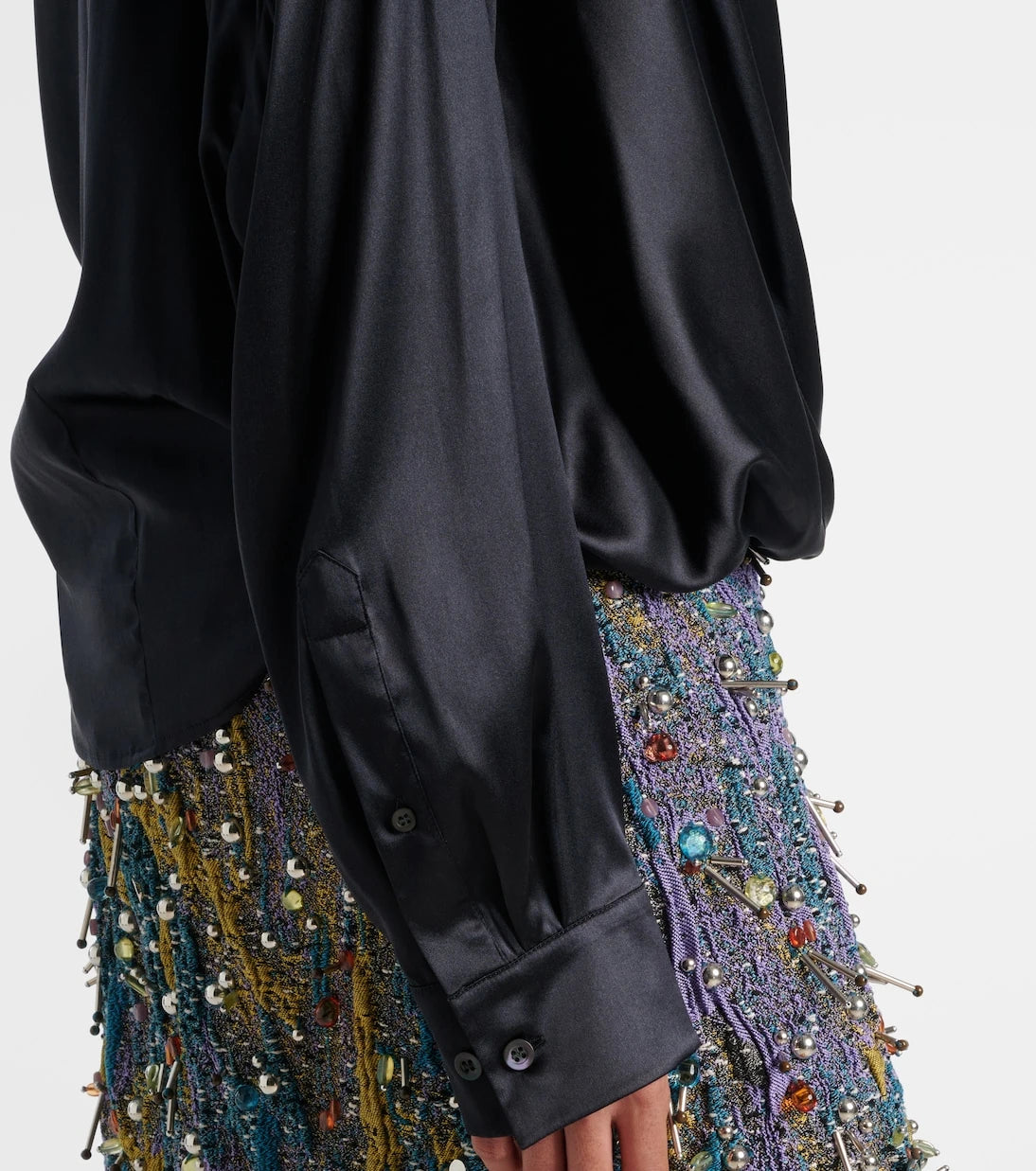 Dries Van Noten - Silk-blend satin blouse