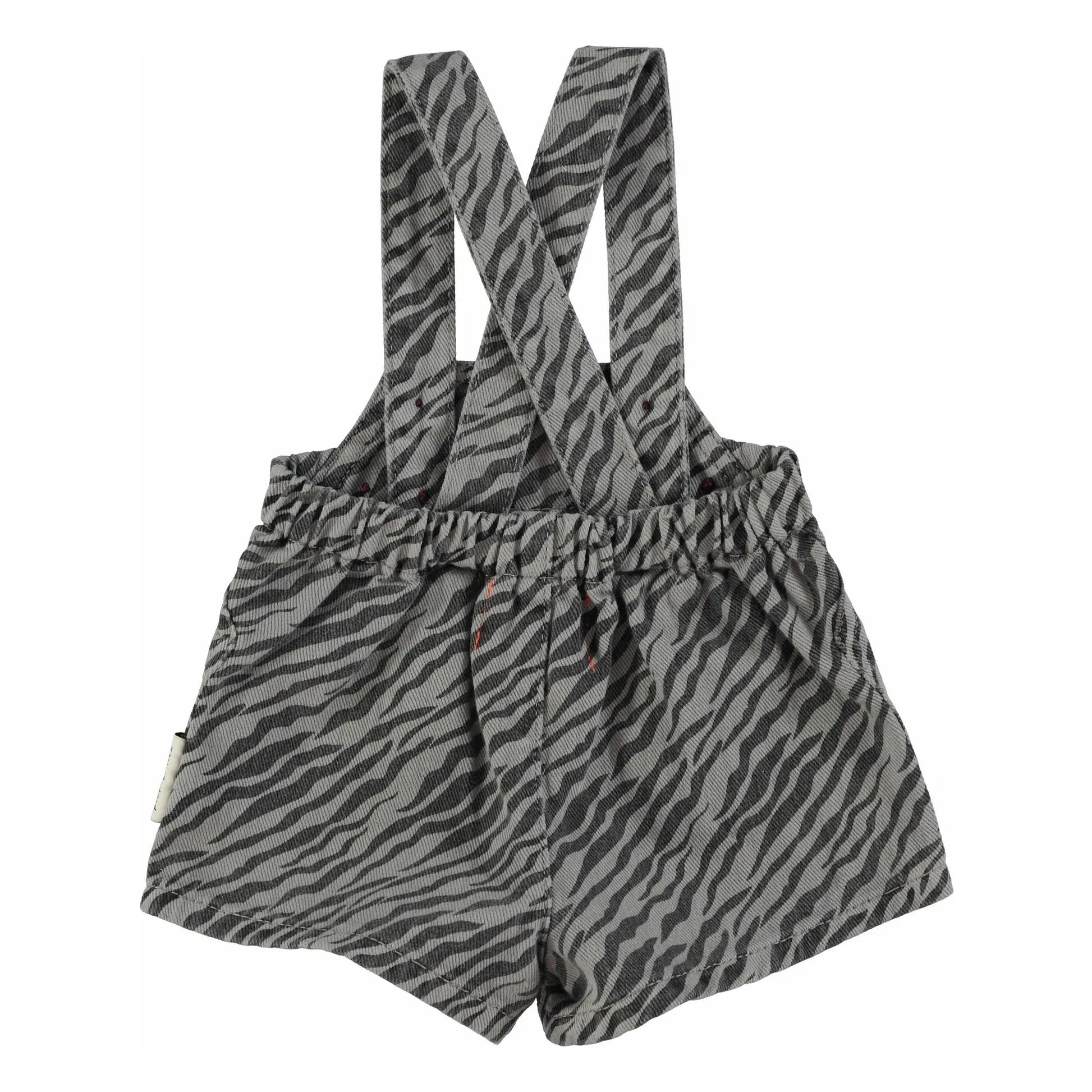 Piupiuchick - Zebra Short Dungarees | Grey