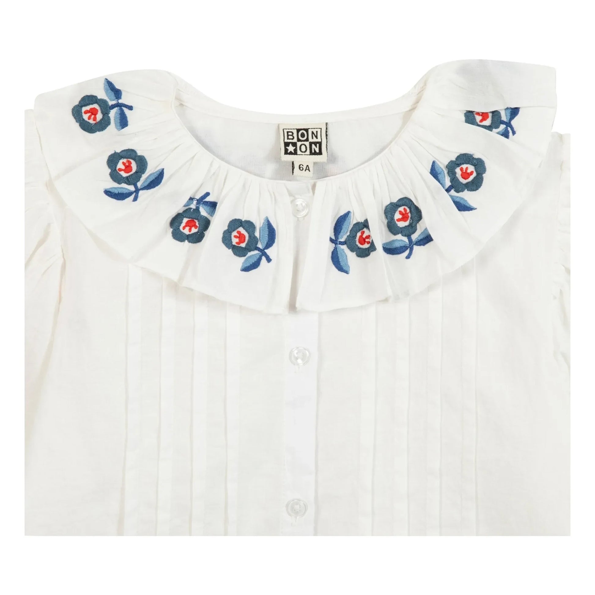 Bonton - Nancy Embroidered Collar Blouse | Ecru