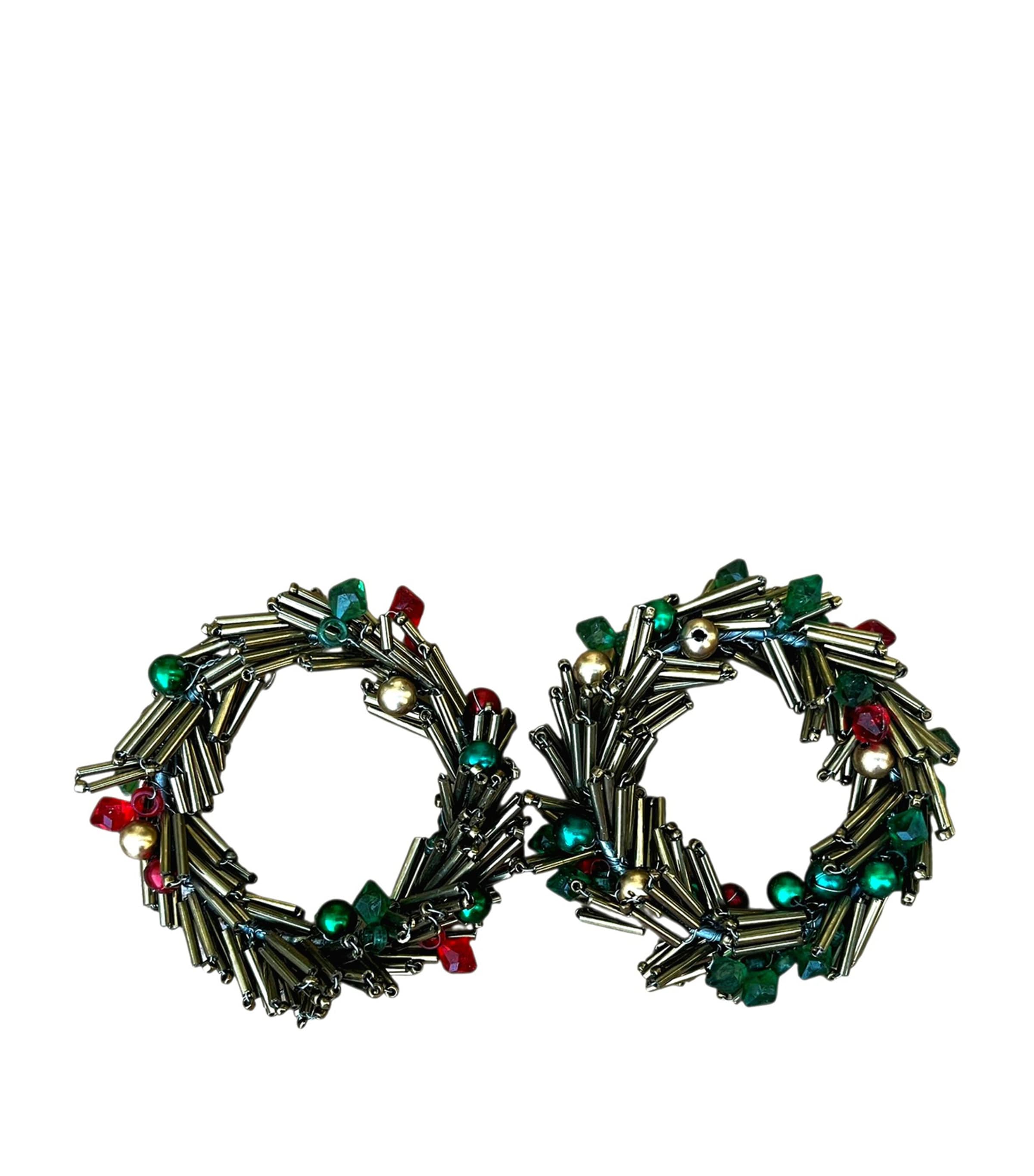 Beaded Christmas Napkin Rings (Set of 2)