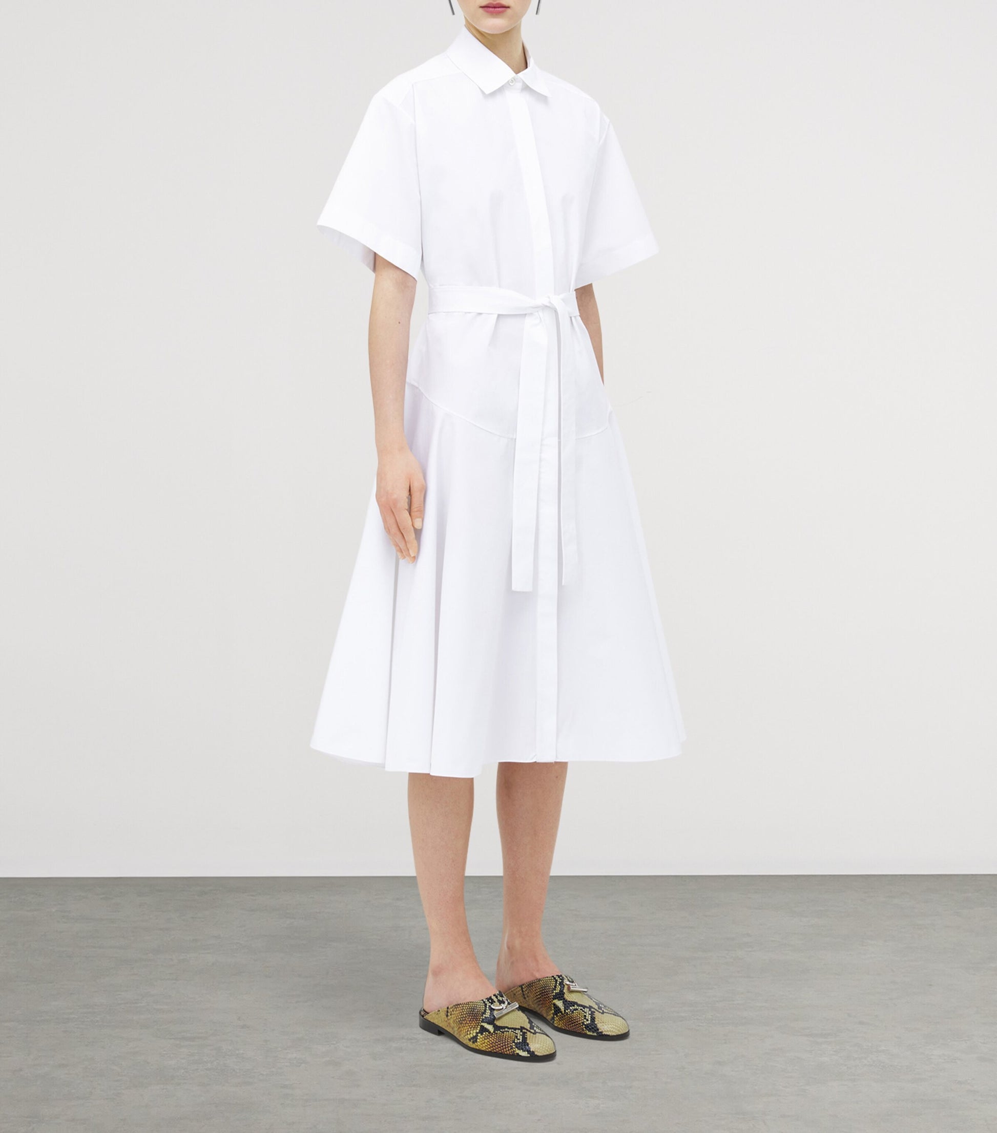 McQueen White Poplin Midi Dress