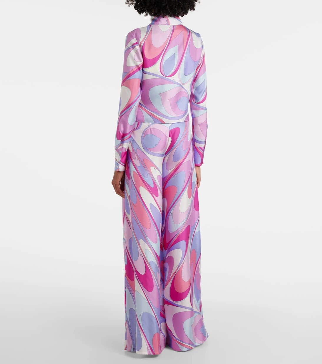 Pucci - Printed cropped silk twill shirt