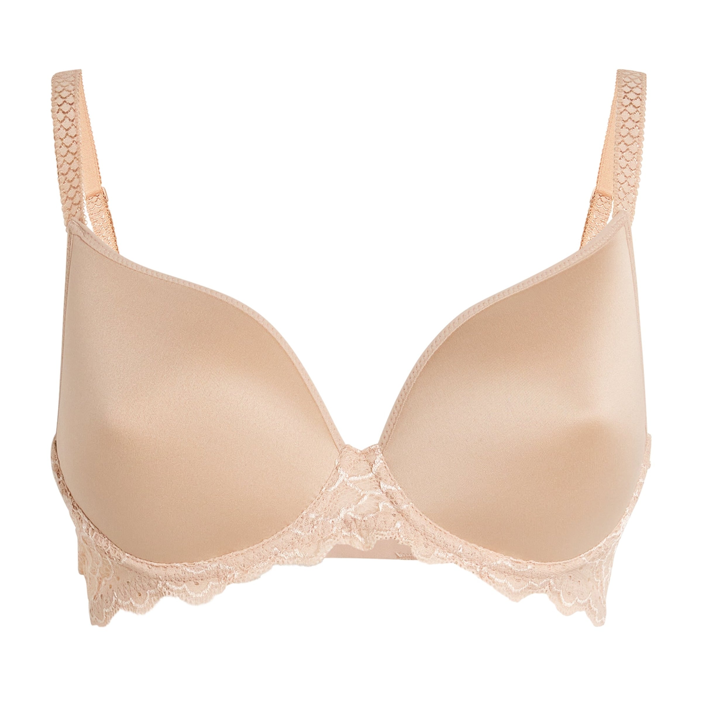 Simone Perele Lace Caresse Plunge Bra 739 PEAU ROSE
