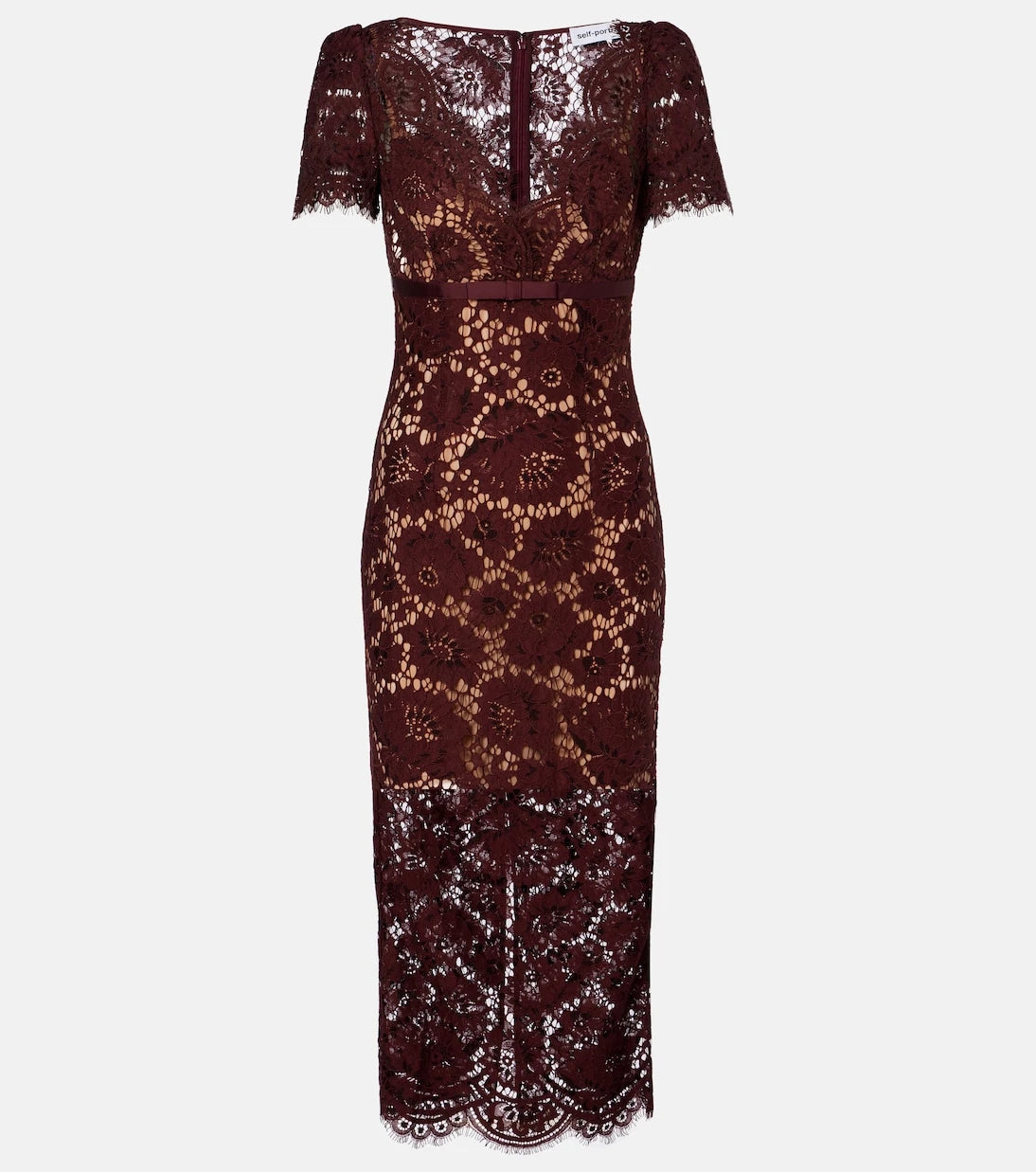 Self-Portrait - Floral lace midi dress