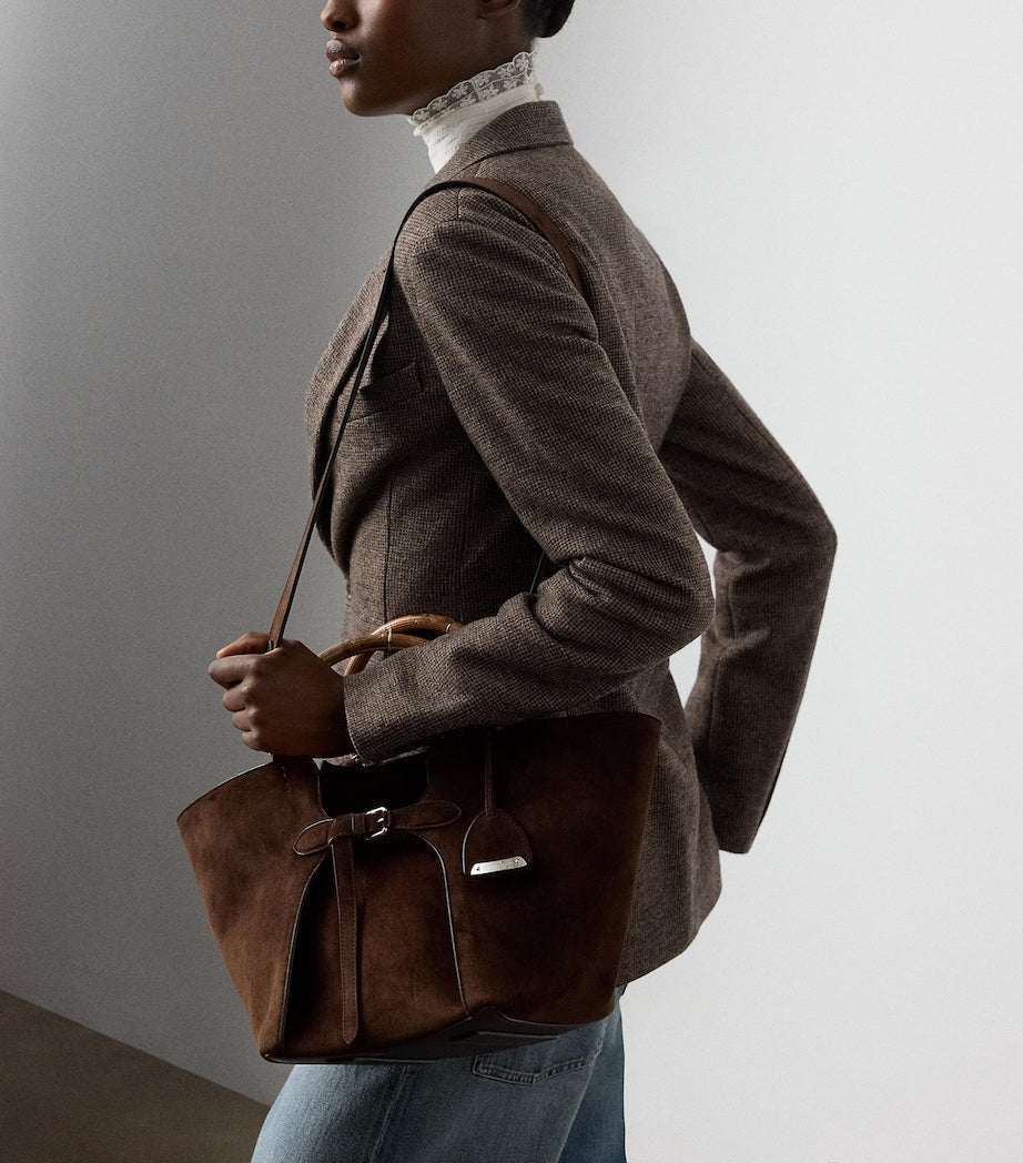 Brown Suede Ralph Tote Bag