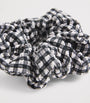 Hunza G Black Seersucker Gingham Scrunchie