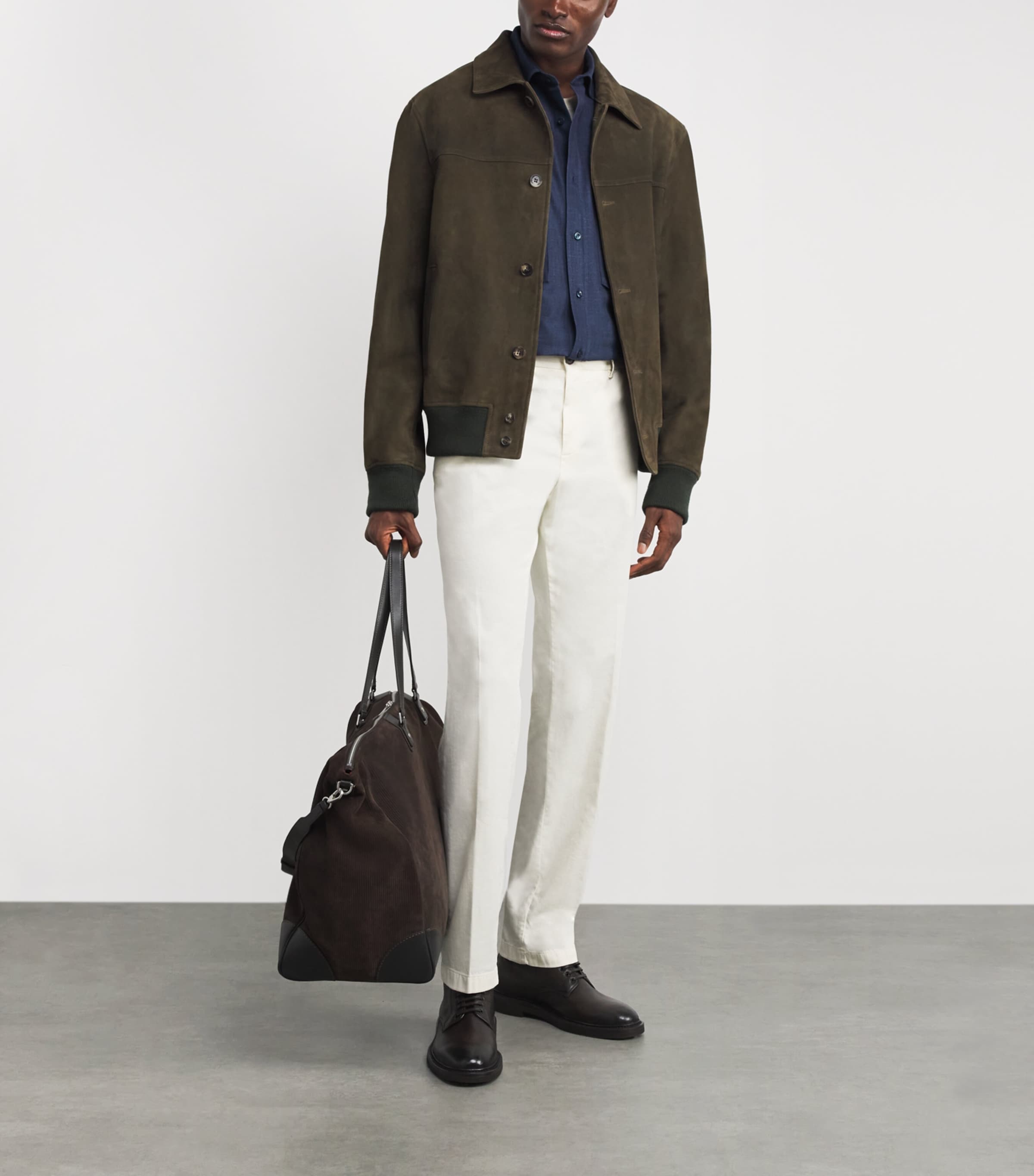 Paul & Shark Navy Wool-Silk-Linen-Blend Overshirt