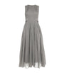 Max Mara Grey Silk-Blend Organza Midi Dress