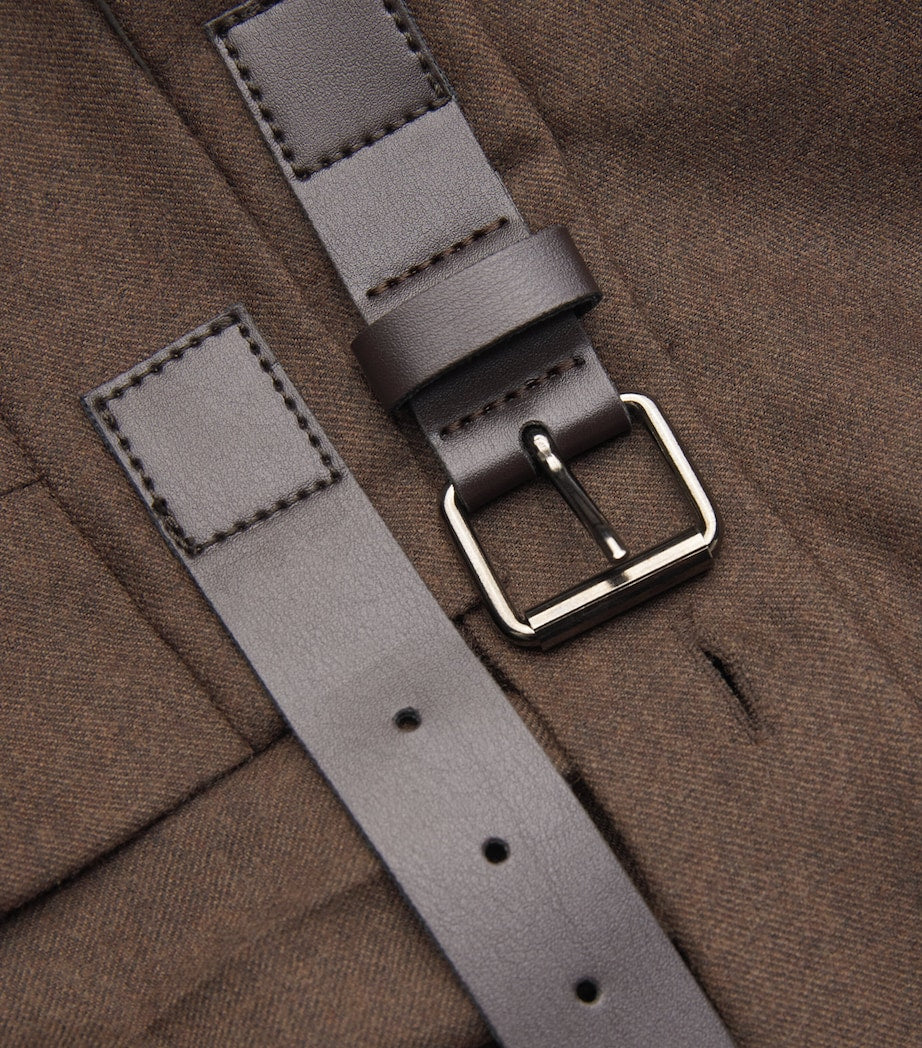 Wool-Blend Midi Skirt CHOCOLATE