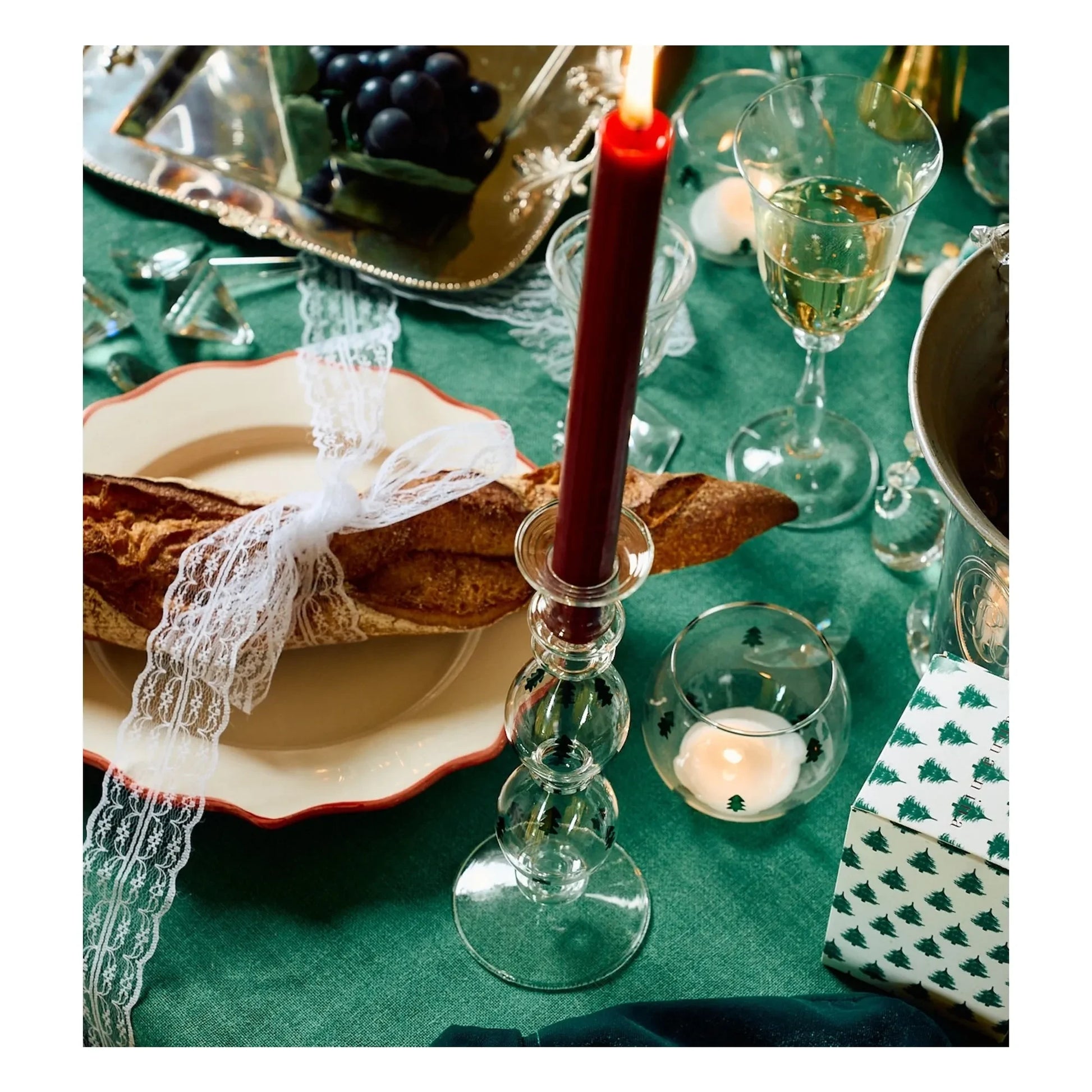 Anna + Nina - Christmas Forest candlestick | Green