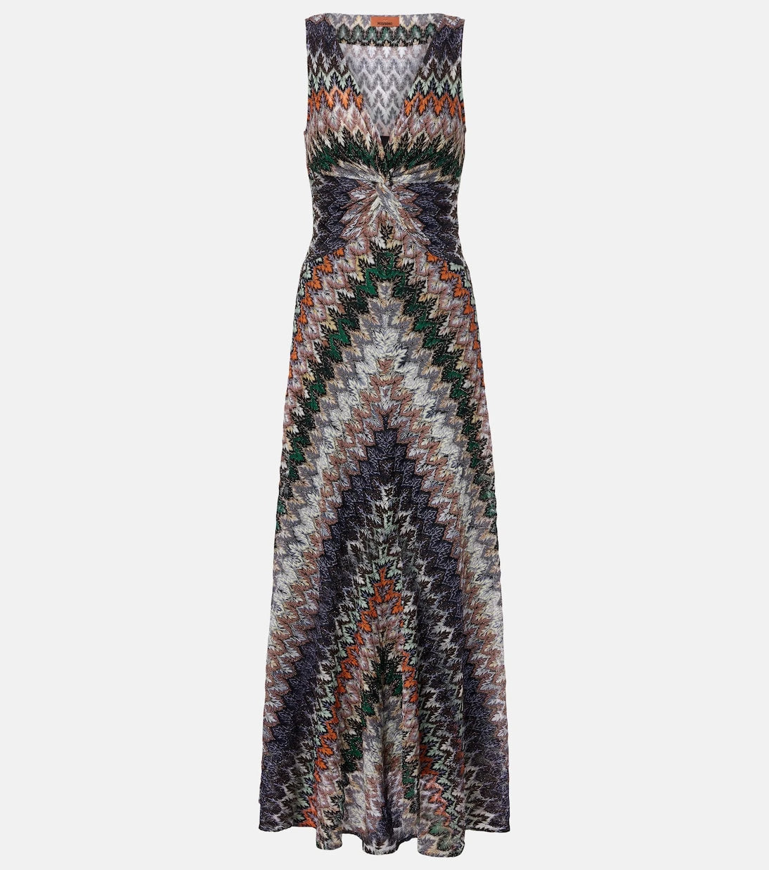 Missoni - فستان ماكسي لاميه بتصميم متعرج