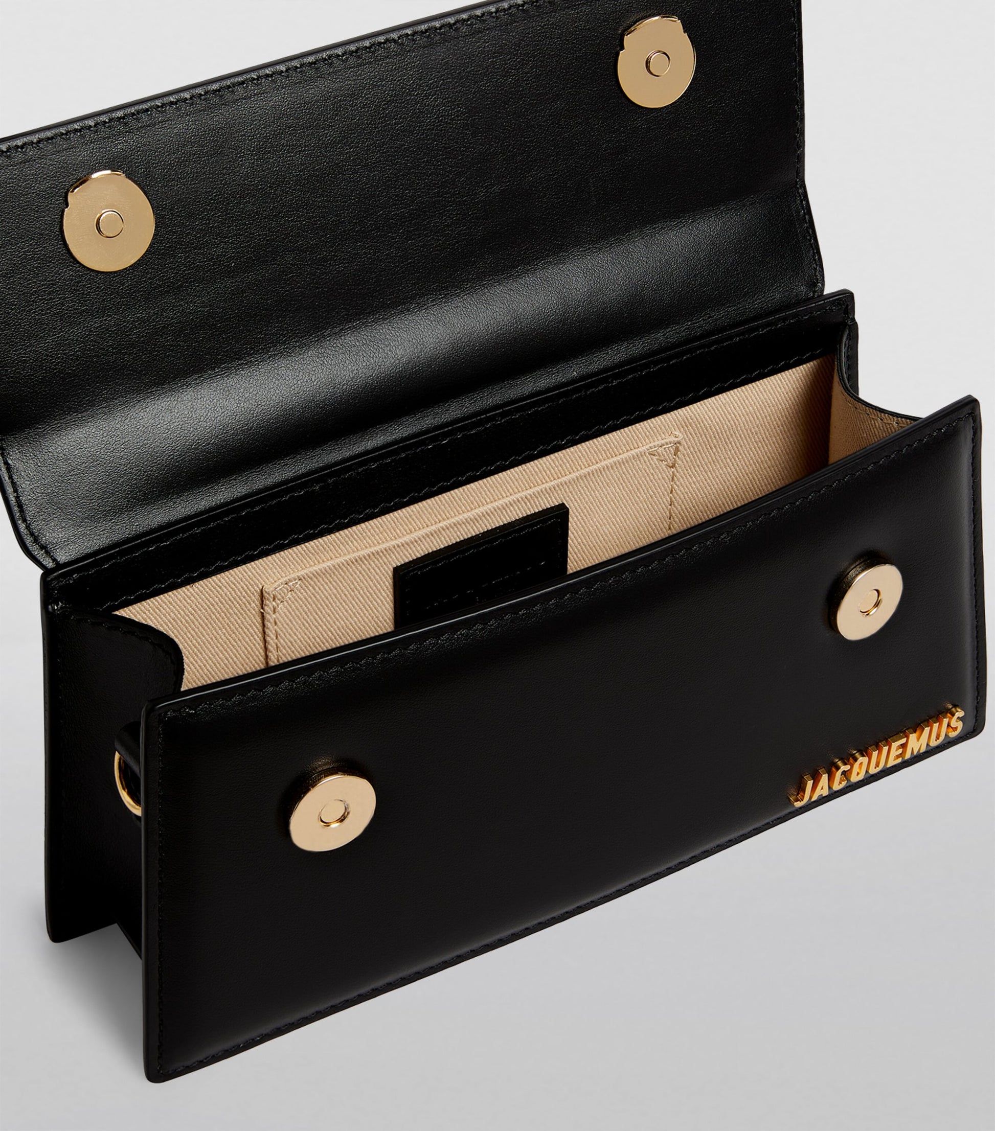 Jacquemus Black Leather Le Chiquito Long Top-Handle Bag