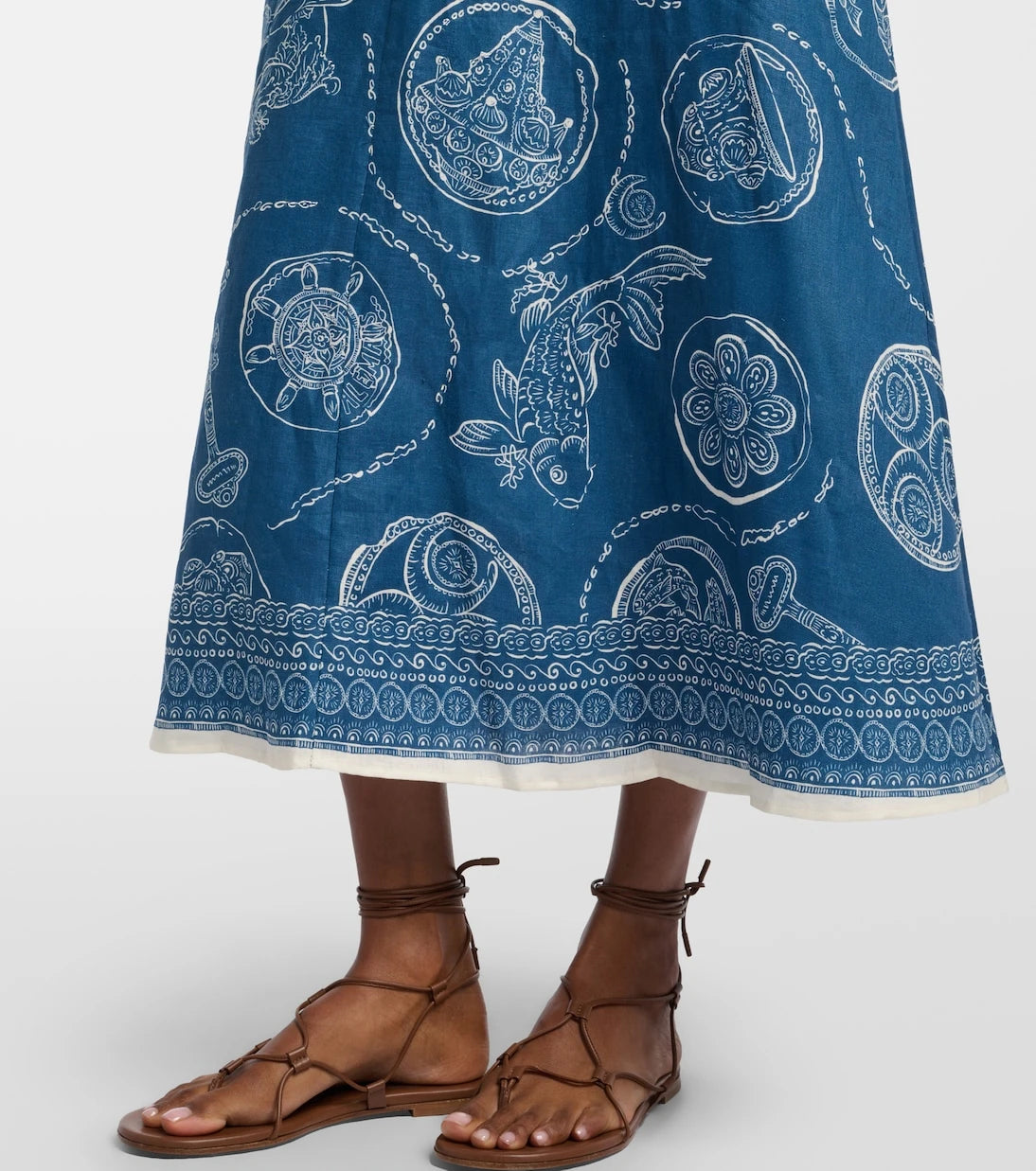 Alémais - Lucky printed linen midi dress