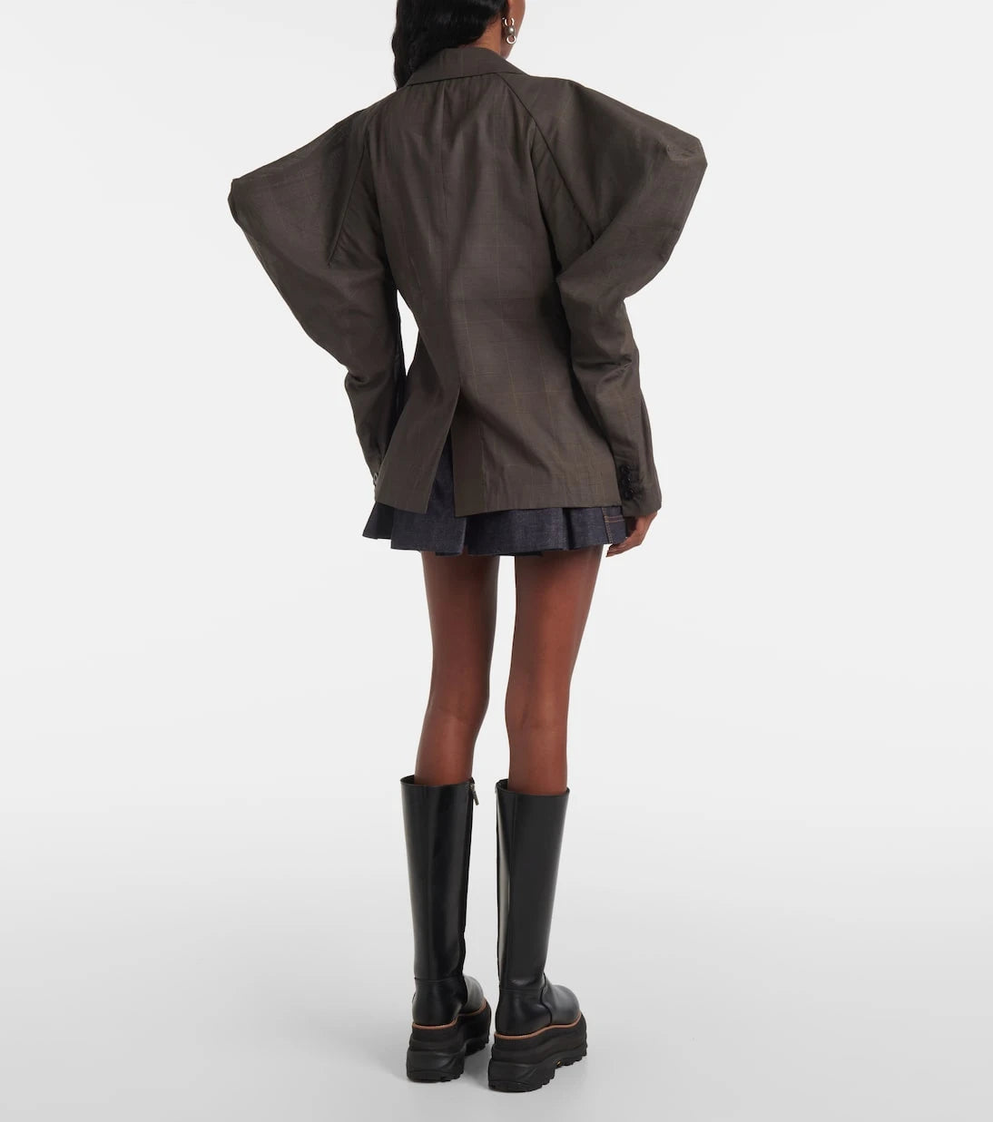 Sacai - بليزر من قماش الفوال القطني