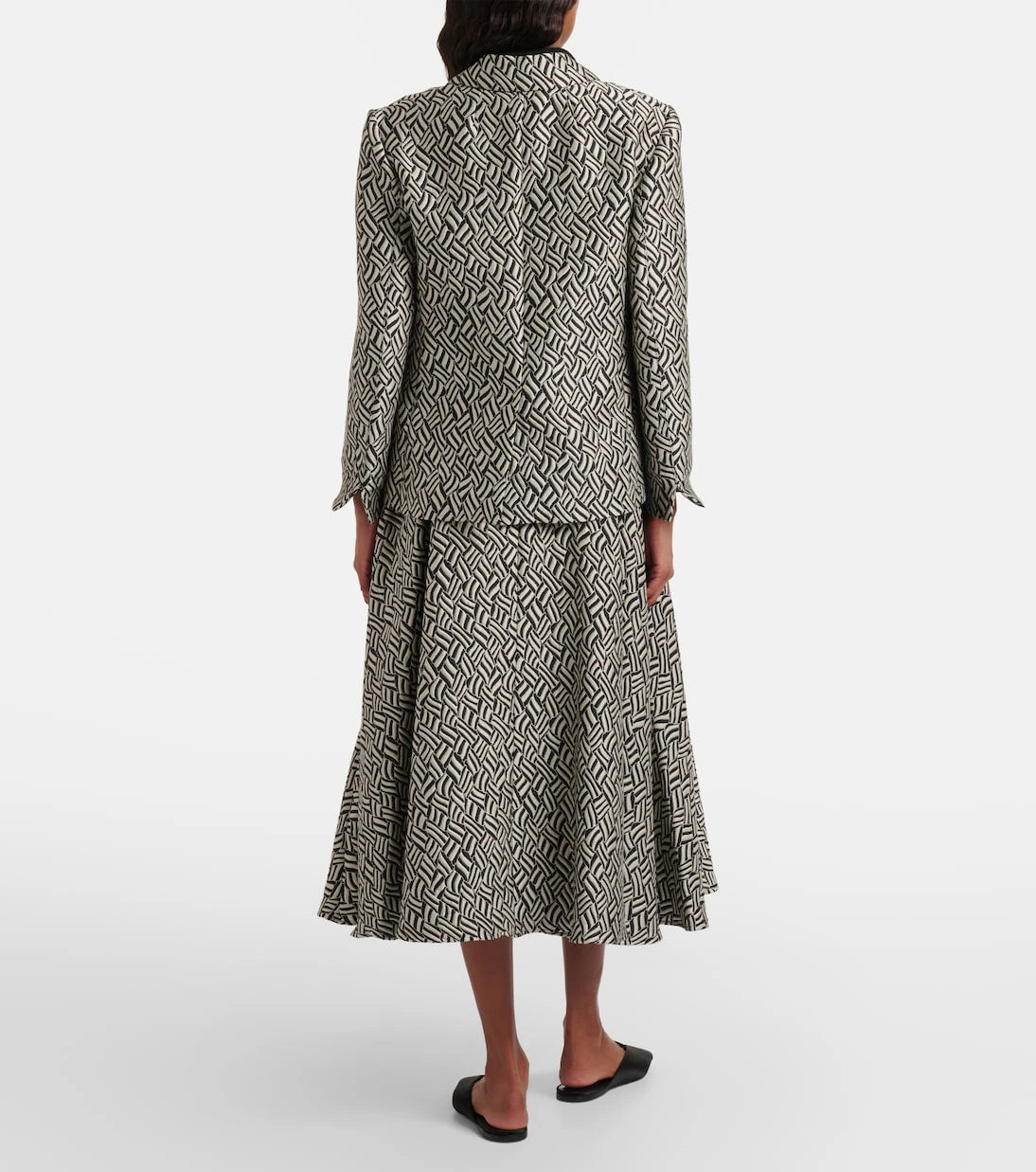'S Max Mara - تنورة ميدي "بيرل" من الجاكار القطني المخلوط